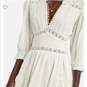 LoveShackFancy Leno Lace Trimmed Mini Dress